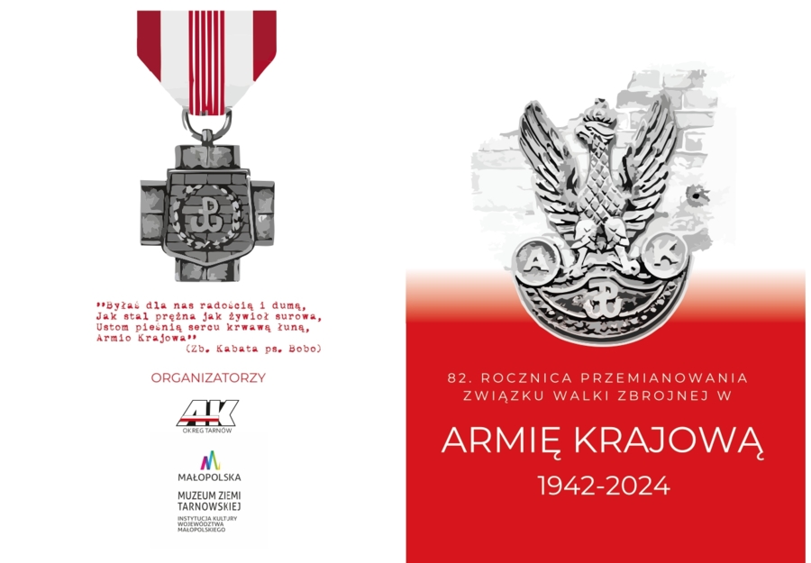 Zaproszenie na uroczystości 82. rocznicy przemianowania Związku Walki Zbrojnej w Armię Krajową